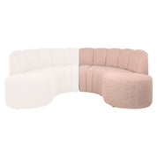 Dining bench Landmark cayenne cognac open end right round - fully upholstered