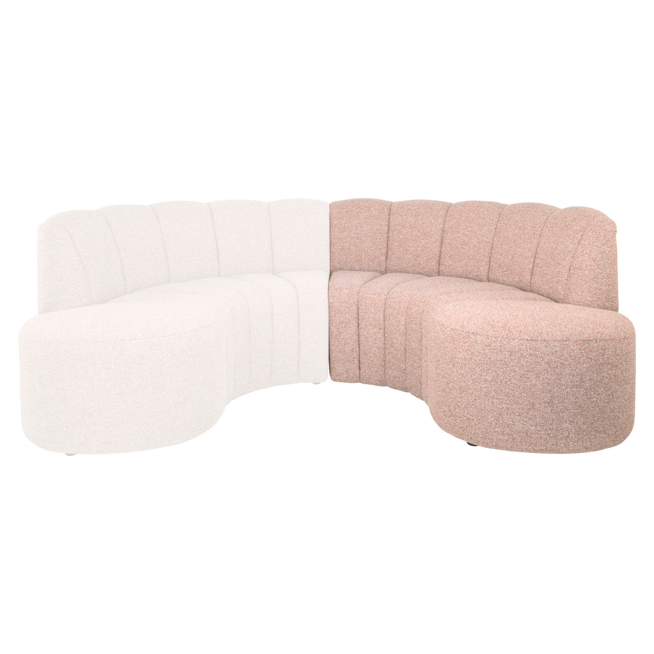 Dining bench Landmark customized open end right round - fully upholstered