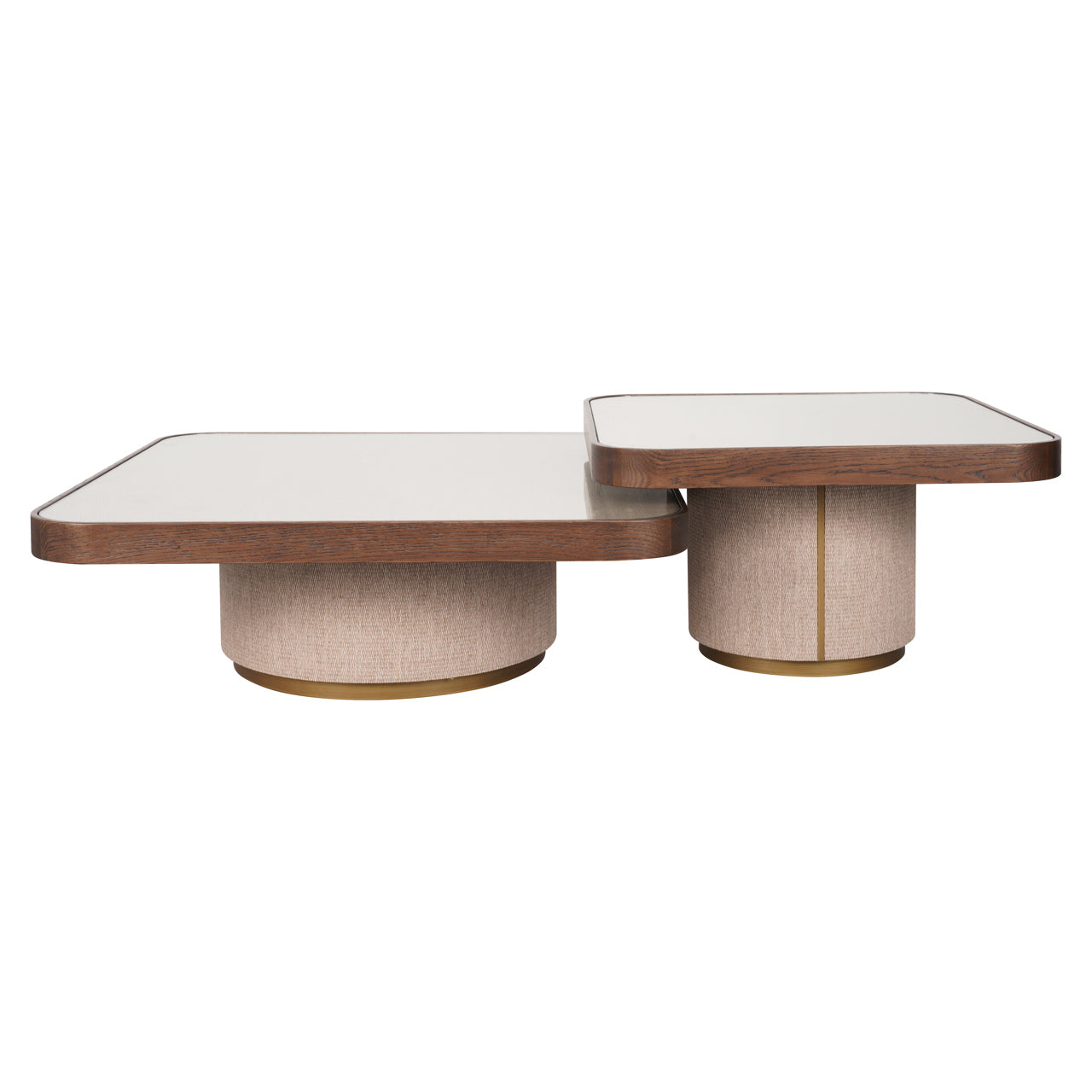 Coffee table Willox beige  including glass (Set of 2)