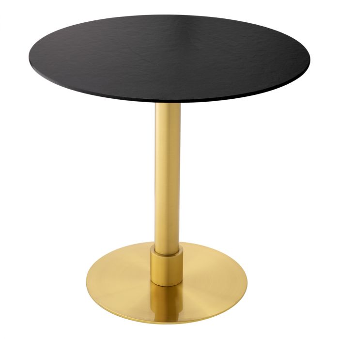Dining Table Terzo Round brushed brass finish