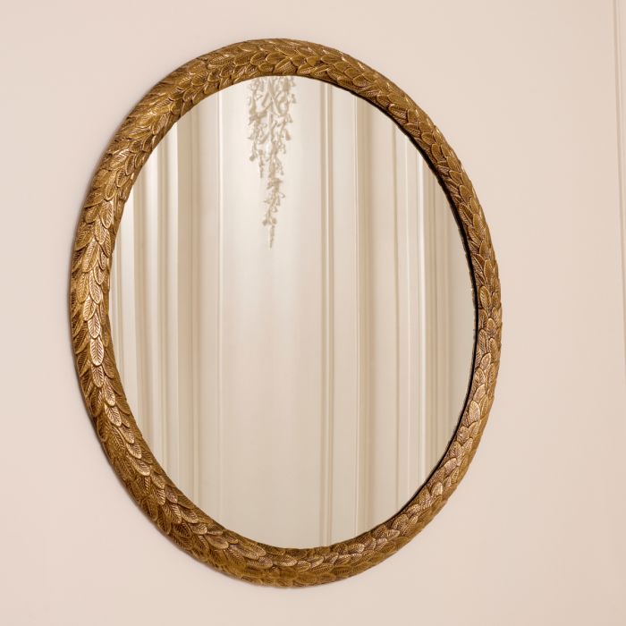 Mirror Soave antique brass finish