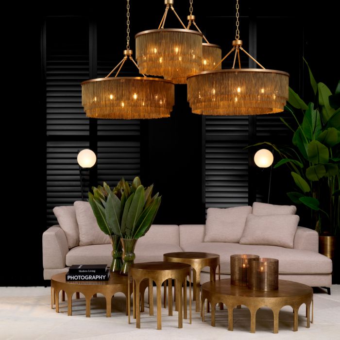 Chandelier Tissot S antique brass finish