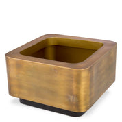 Planter Jasper square XS vintage brass finish 60 x 60 x H. 35 cm