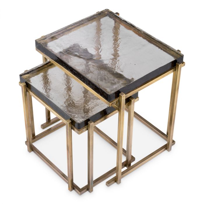 Side Table Niemeyer vintage brass finish set of 2