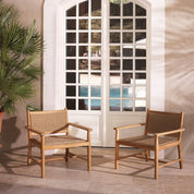 Outdoor Chair Pivetti natural teak faux rattan