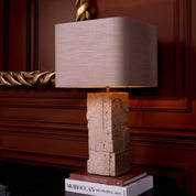 Table Lamp Mazzini travertine incl shade