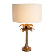 Table Lamp Mediterraneo vintage brass finish incl bouclé shade