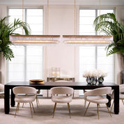 Chandelier East rectangular antique brass finish