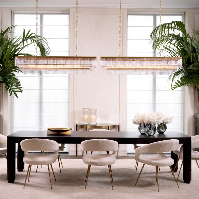 Chandelier East rectangular antique brass finish