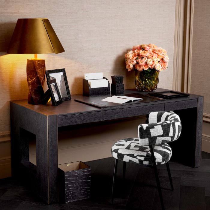 Desk Rovigo charcoal grey oak veneer