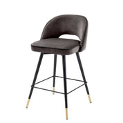 Counter Stool Cliff savona grey velvet set of 2