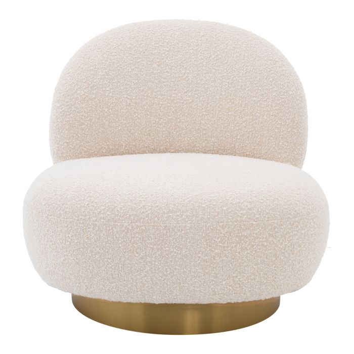Swivel Chair Clément bouclé cream