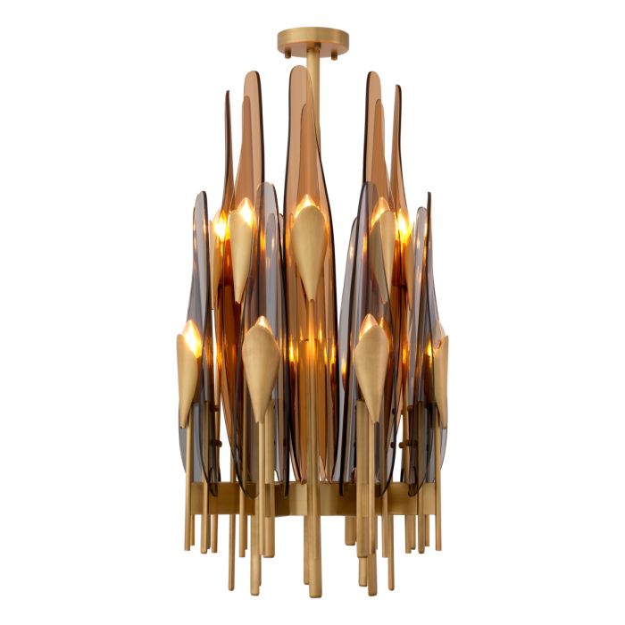 Chandelier Sky vertical antique brass finish