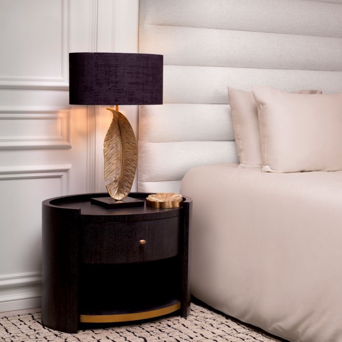 Nightstand Rosemberg charcoal grey oak veneer