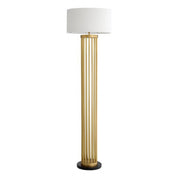 Floor Lamp Condo antique brass finish incl bouclé shade
