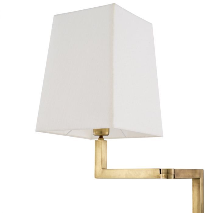 Floor Lamp Cambell vintage brass finish incl shade