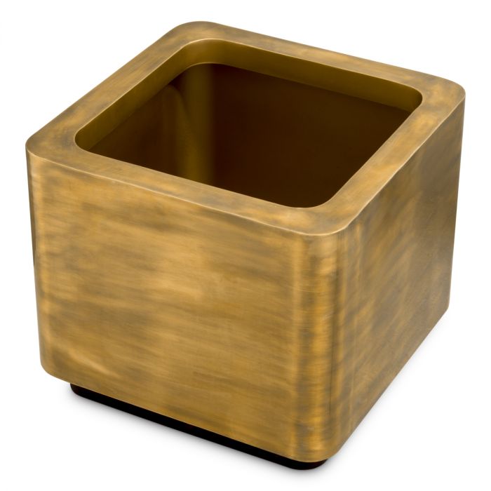 Planter Jasper square M vintage brass finish 70 x 70 x H. 60 cm