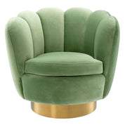 Silla giratoria Mirage savona terciopelo verde pistacho