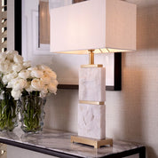 Table Lamp Newton L antique brass finish incl shade