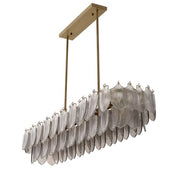 Chandelier Verbier rectangular light brushed brass finish