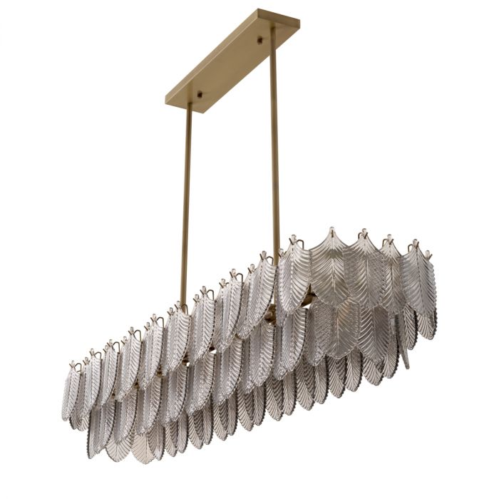Chandelier Verbier rectangular light brushed brass finish