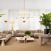 Chandelier Aram antique brass finish