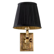 Wall Lamp Wentworth Single vintage brass finish incl black shade
