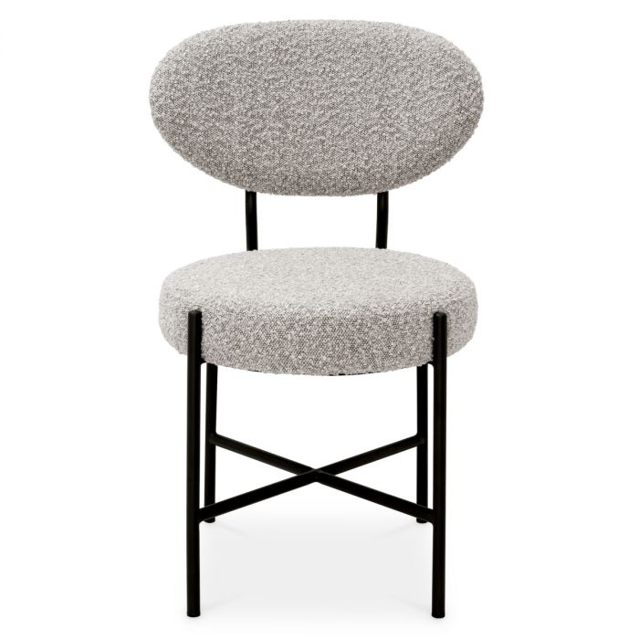 Dining Chair Vicq bouclé grey set of 2