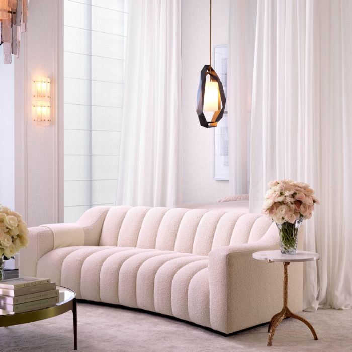 Chandelier Santos gunmetal finish incl alabaster