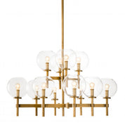 Chandelier Jade L antique brass finish
