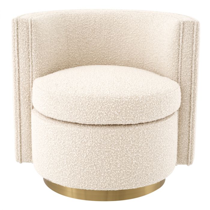 Swivel Chair Amanda bouclé cream