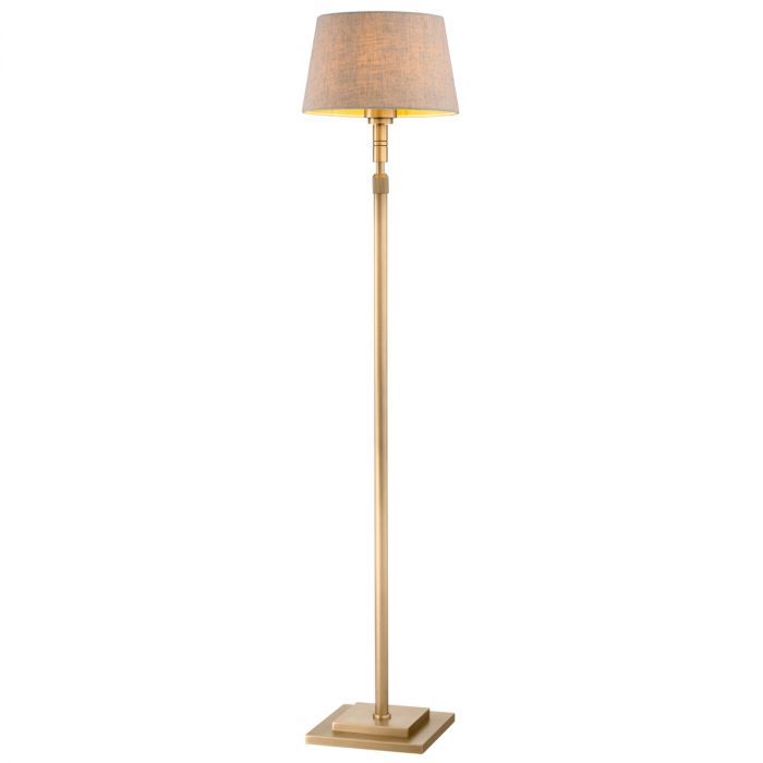 Floor Lamp Tryon antique brass finish incl linen shade