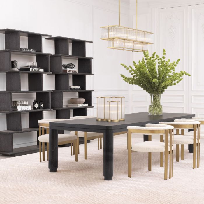 Dining Table Atelier L charcoal grey oak veneer