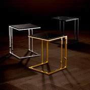 Side Table Cocktail gold finish black marble