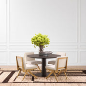 Dining Table Astro mocha oak veneer brushed brass finish