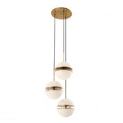 Hanging Lamp Spiridon Triple antique brass finish