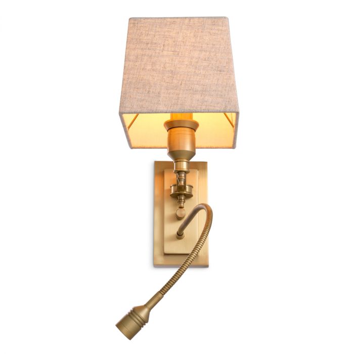 Wall Lamp Ellington antique brass finish incl shade