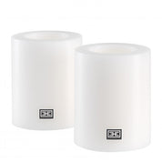 Vela artificial ø 10 x H. 12 cm blanca juego de 2