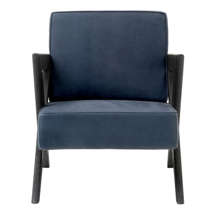 Chair Felippe black oak blue nubuck