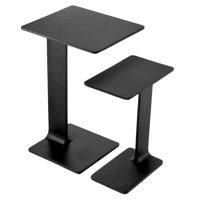 Side Table Smart black finish set of 2