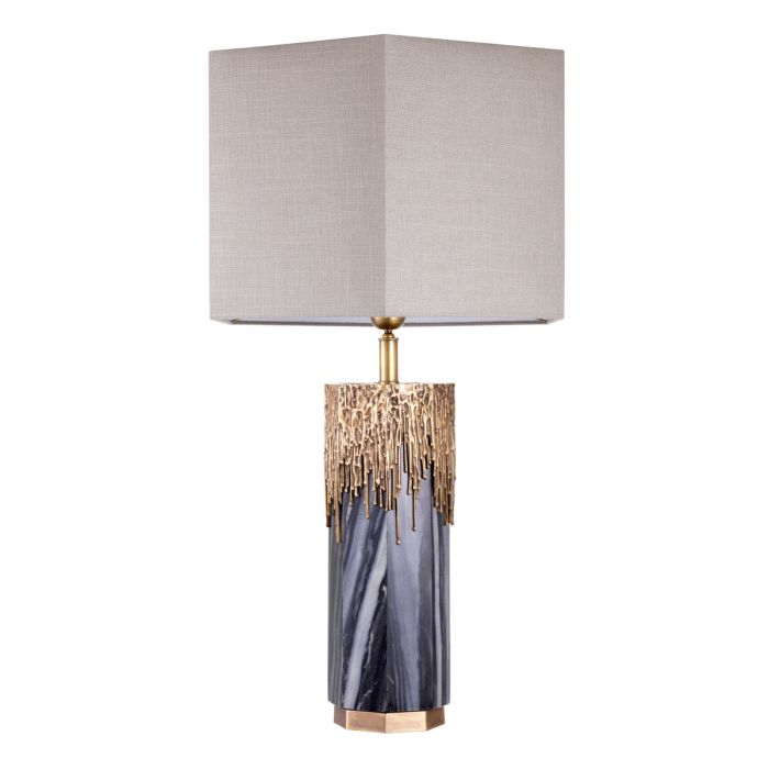 Table Lamp Miller vintage brass finish incl shade