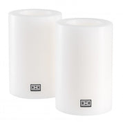 Artificial Candle ø 10 x H. 15 cm white set of 2