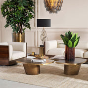 Coffee Table Pierro vintage brass finish set of 2