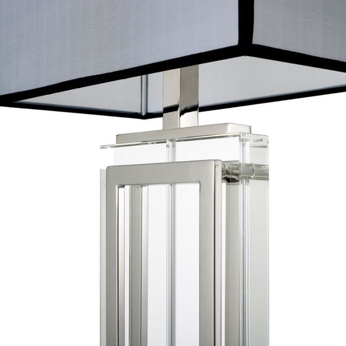 Table Lamp Arlington crystal nickel finish incl grey shade