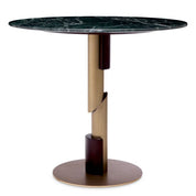 Dining Table Flow brushed brass green marble