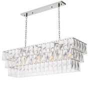 Chandelier Amazone rectangular incl clear crystal glass