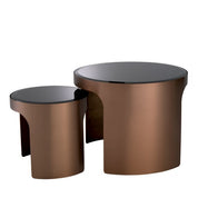 Side Table Piemonte brushed copper finish set of 2