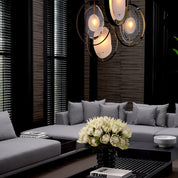 Chandelier Trissoni gunmetal finish gold finish