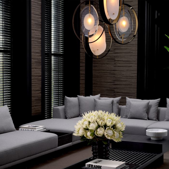Chandelier Trissoni gunmetal finish gold finish