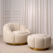 Swivel Chair Inger bouclé cream